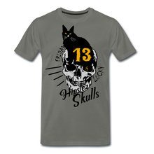 Charger l'image dans la galerie, Homme T-shirt chat noir tete de mort crane tattoo lucky friday numéro 13 - asphalte