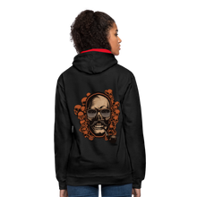 Charger l'image dans la galerie, Sweat-shirt contraste hipster skull Tête de mort crâne pipe et moustache multiple - noir/rouge