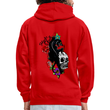 Charger l'image dans la galerie, Sweat-shirt contraste hipster skulls tete de mort rose crane tattoo panthere - rouge/blanc