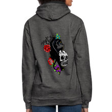 Charger l'image dans la galerie, Sweat-shirt contraste hipster skulls tete de mort rose crane tattoo panthere - anthracite/noir