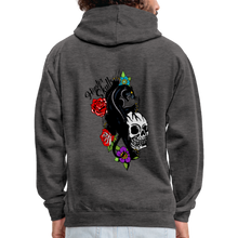 Charger l'image dans la galerie, Sweat-shirt contraste hipster skulls tete de mort rose crane tattoo panthere - anthracite/noir