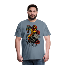 Charger l'image dans la galerie, Homme T-shirt Tete de mort mort hipster skulls death way life cobra - gris bleu