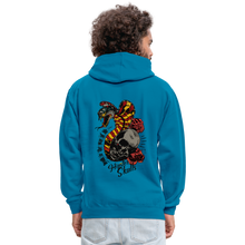 Charger l'image dans la galerie, Sweat-shirt contraste Tete de mort mort hipster skulls death way life cobra - bleu paon/gris chiné