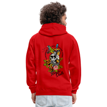 Charger l'image dans la galerie, Sweat-shirt contraste tete de mort tattoo old school dague serpent tomorrow may never come - rouge/blanc