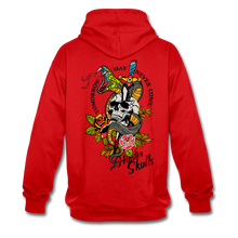 Charger l'image dans la galerie, Sweat-shirt contraste tete de mort tattoo old school dague serpent tomorrow may never come - rouge/blanc