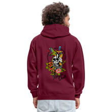 Charger l'image dans la galerie, Sweat-shirt contraste tete de mort tattoo old school dague serpent tomorrow may never come - bordeaux/anthracite