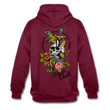Charger l'image dans la galerie, Sweat-shirt contraste tete de mort tattoo old school dague serpent tomorrow may never come - bordeaux/anthracite