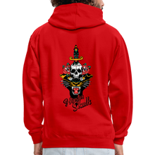 Charger l'image dans la galerie, Sweat-shirt contraste old school hipster skull dague tete de mort panthere yelling - rouge/blanc