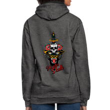 Charger l'image dans la galerie, Sweat-shirt contraste old school hipster skull dague tete de mort panthere yelling - anthracite/noir