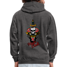 Charger l'image dans la galerie, Sweat-shirt contraste old school hipster skull dague tete de mort panthere yelling - anthracite/noir