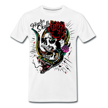 Charger l'image dans la galerie, T-shirt Homme serpent cobra tete de mort old school tattoo art - blanc