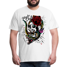 Charger l'image dans la galerie, T-shirt Homme serpent cobra tete de mort old school tattoo art - blanc