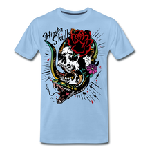 Charger l'image dans la galerie, T-shirt Homme serpent cobra tete de mort old school tattoo art - ciel