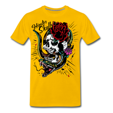 Charger l'image dans la galerie, T-shirt Homme serpent cobra tete de mort old school tattoo art - jaune soleil