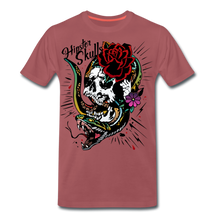 Charger l'image dans la galerie, T-shirt Homme serpent cobra tete de mort old school tattoo art - bordeaux délavé