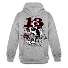 Charger l'image dans la galerie, Sweat-shirt contraste hipster skulls numéro 13 old school serie - gris chiné/bleu marine