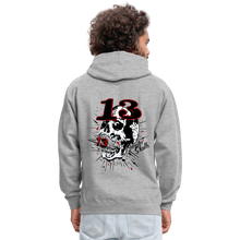 Charger l'image dans la galerie, Sweat-shirt contraste hipster skulls numéro 13 old school serie - gris chiné/bleu marine