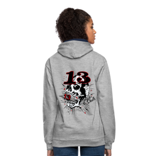 Charger l'image dans la galerie, Sweat-shirt contraste hipster skulls numéro 13 old school serie - gris chiné/bleu marine