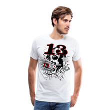 Charger l'image dans la galerie, T-shirt Homme hipster skulls numéro 13 old school serie - blanc