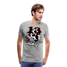 Charger l'image dans la galerie, T-shirt Homme hipster skulls numéro 13 old school serie - gris chiné