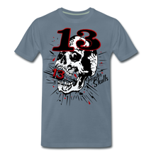 Charger l'image dans la galerie, T-shirt Homme hipster skulls numéro 13 old school serie - gris bleu