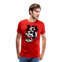 Charger l'image dans la galerie, T-shirt Homme hipster skulls numéro 13 old school serie - rouge