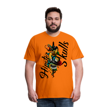 Charger l'image dans la galerie, T-shirt Homme serpent old school tete de mort tattoo dague unkind - orange