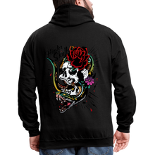 Charger l'image dans la galerie, Sweat-shirt contraste serpent cobra tete de mort old school tattoo art - noir/rouge