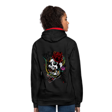Charger l'image dans la galerie, Sweat-shirt contraste serpent cobra tete de mort old school tattoo art - noir/rouge