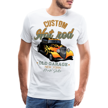 Charger l'image dans la galerie, T-shirt Homme Hot rod voiture custom old garage new york - blanc