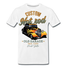 Charger l'image dans la galerie, T-shirt Homme Hot rod voiture custom old garage new york - blanc