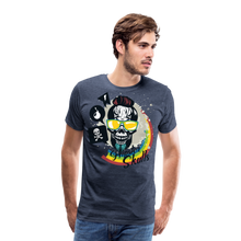 Charger l'image dans la galerie, T-shirt Homme Hipster skulls crâne angry Rainbow - bleu chiné
