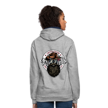 Charger l'image dans la galerie, Sweat-shirt contraste hipster skulls cowboy - gris chiné/bleu marine