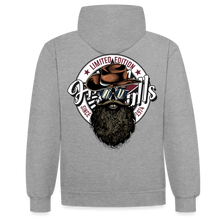 Charger l'image dans la galerie, Sweat-shirt contraste hipster skulls cowboy - gris chiné/bleu marine