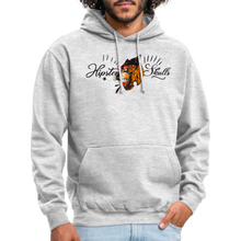 Charger l'image dans la galerie, Sweat-shirt à capuche unisexe hipster skulls tigre old school tatoo signature - gris clair chiné