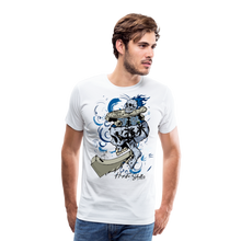 Charger l'image dans la galerie, Homme T-shirt Hipster Skulls Born to Skate - blanc