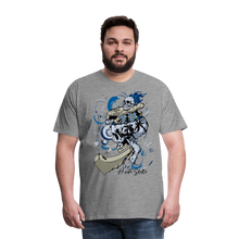 Charger l'image dans la galerie, Homme T-shirt Hipster Skulls Born to Skate - gris chiné