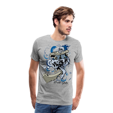 Charger l'image dans la galerie, Homme T-shirt Hipster Skulls Born to Skate - gris chiné