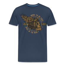 Charger l'image dans la galerie, T-shirt Homme Motorcycle Vintage Born to be free - bleu marine