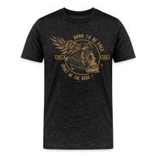 Charger l'image dans la galerie, T-shirt Homme Motorcycle Vintage Born to be free - charbon
