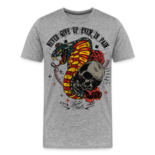 Charger l'image dans la galerie, T-shirt Homme Old Skulls Never Give UP - gris chiné
