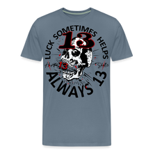 Charger l'image dans la galerie, T-shirt Homme Luck something helps - gris bleu