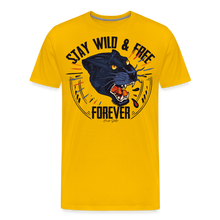 Charger l'image dans la galerie, T-shirt Homme Stay wild and free panther - jaune soleil