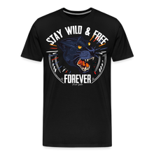 Charger l'image dans la galerie, T-shirt Homme Stay wild and free panther noir - noir