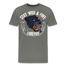 Charger l'image dans la galerie, T-shirt Homme Stay wild and free panther noir - asphalte