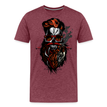 Charger l'image dans la galerie, T-shirt Homme Hipster Skulls Stay Wild - rouge bordeaux chiné