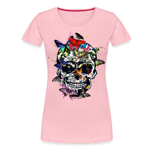 Charger l'image dans la galerie, T-shirt Femme Hipster Crâne Papillons - rose liberty