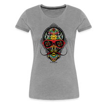 Charger l'image dans la galerie, T-shirt Femme Mexican skull mustache - gris chiné