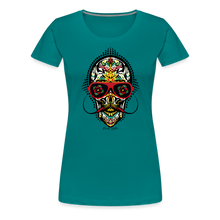 Charger l'image dans la galerie, T-shirt Femme Mexican skull mustache - bleu diva