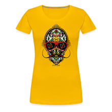 Charger l'image dans la galerie, T-shirt Femme Mexican skull mustache - jaune soleil